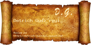 Detrich Györgyi névjegykártya